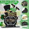 12 Inches Wooden St. Patrick's Day Decorations Indoor, Large Glitter Shamrock Pot Tabletop Decor with Base